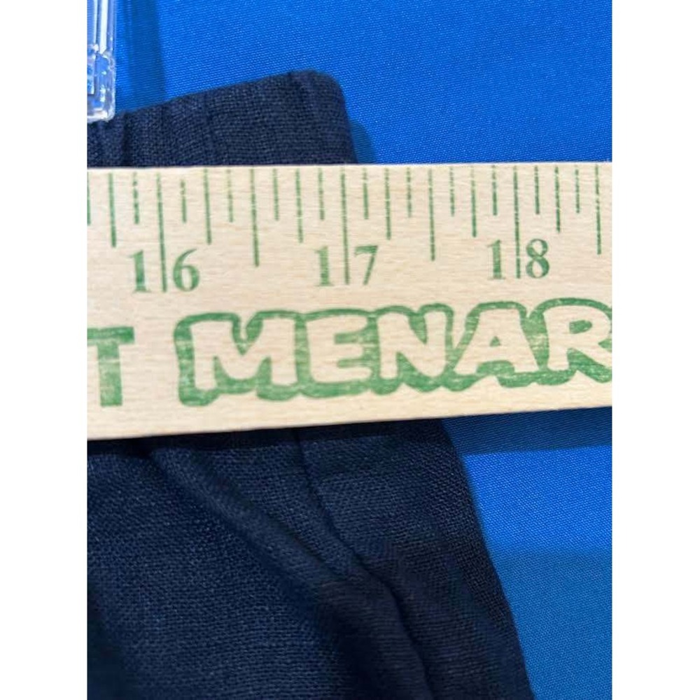 Quince Women Deep Navy European Linen Pants Elastic Waist Straight Leg Size L - Picture 5 of 8